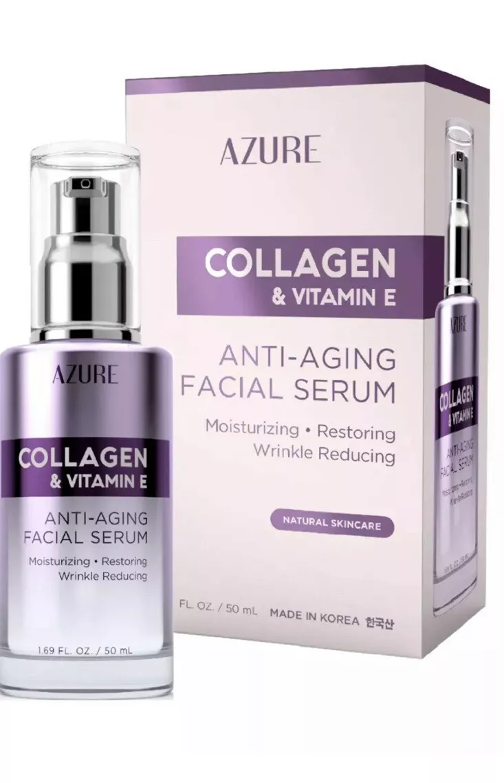 Sérum visage anti-âge au collagène et à la vitamine E Azure, 50 ml. Neuf dans sa boîte